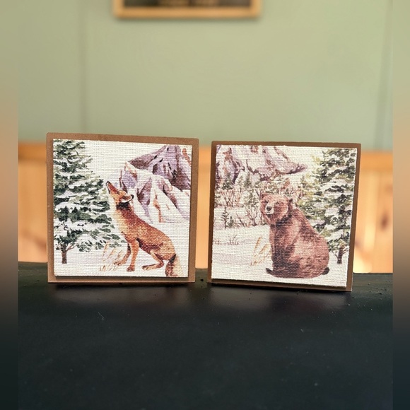Other - Rustic Wildlife Tapestry like Canvas Art Set